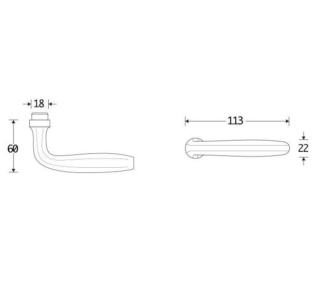 Deurkruk Banaan glans nikkel