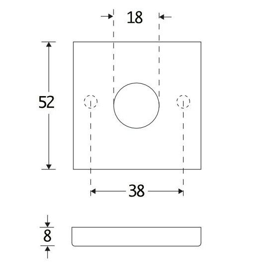 Set van twee krukrozetten Bauhaus verdekt glans nikkel