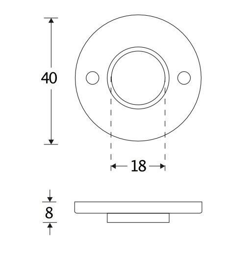 Set van twee krukrozetten Chemin de Fer 40mm glans nikkel