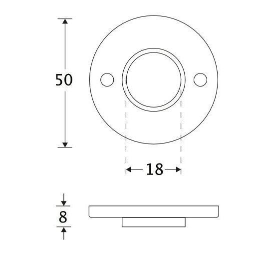 Set van twee krukrozetten Chemin de Fer 50mm glans nikkel