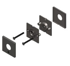 Intersteel rozet vierkant 50x50x5mm met 2-weg veerconstructie rvs zwart