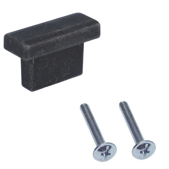 Knop Trunk Mat Zwart IJzerkleur 16 mm