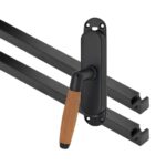 Kruk-espagnolet Ton teak Links Mat Zwart Inclusief 2 Stangen