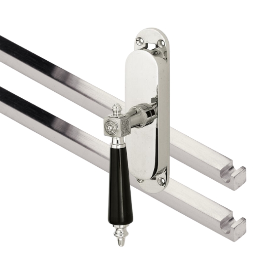 Kruk-espagnolet Roman bakeliet Links Glans Nikkel Inclusief 2 Stangen