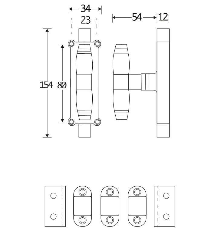 Kruk-espagnolet Bonton Bubinga Messing Ongelakt Inclusief 1 Stang
