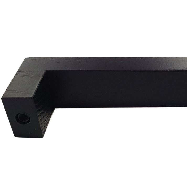 Greep Bench Recht Essen gelakt mat zwart 128 mm