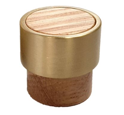 Meubelknop Lillehammer Ø26mm eiken/messing