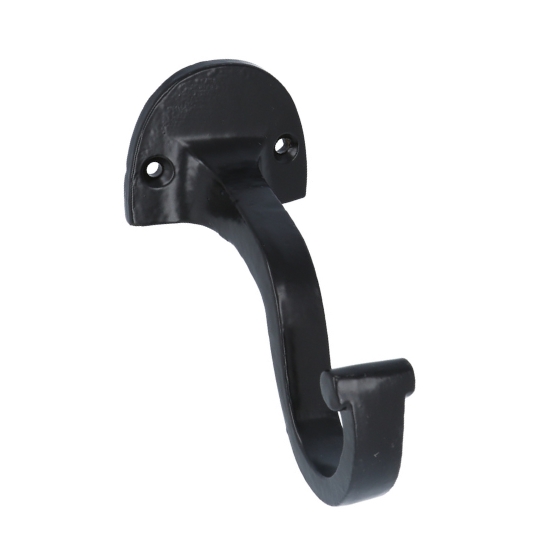 Kapstokhaak 90mm ijzer zwart
