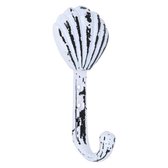 Kapstokhaak schelp klassiek wit