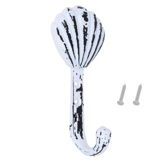 Kapstokhaak schelp klassiek wit