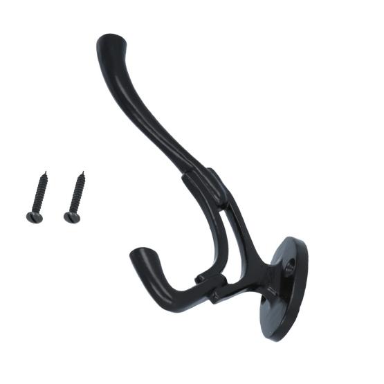Kapstokhaak 132 mm ijzer zwart