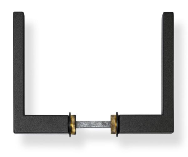 Deurkruk Vierkant op Minimalistisch rond Rozet RVS/Zwart