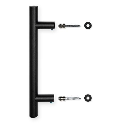 Deurgreep Rond HoH 300mm RVS/Zwart