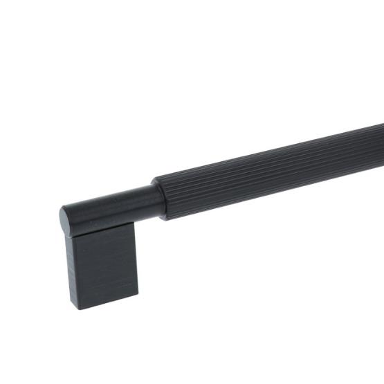 Meubelgreep geribbeld aluminium 320 mm zwart