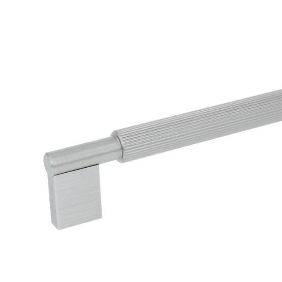 Meubelgreep geribbeld aluminium 192 mm RVS-look