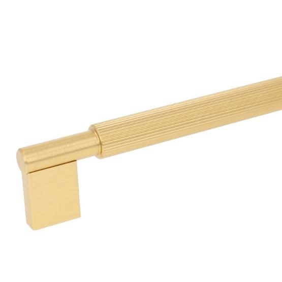 Meubelgreep geribbeld aluminium 320 mm oud goud