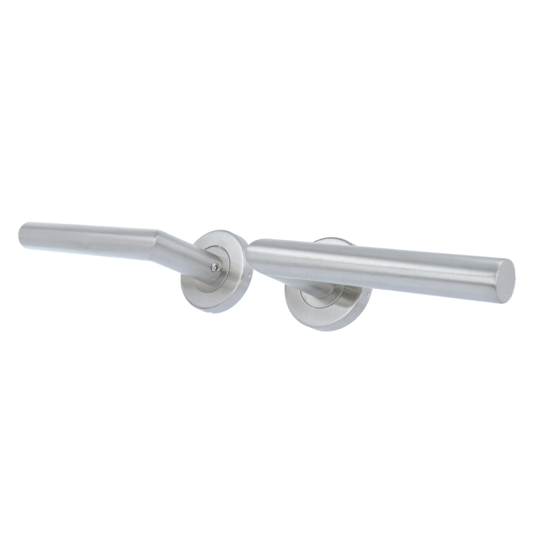 ODShop deurkruk Modern haaks op rond rozet rvs