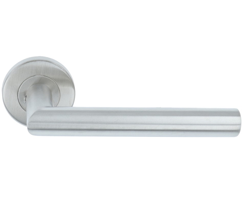 ODShop deurkruk Modern haaks op rond rozet rvs