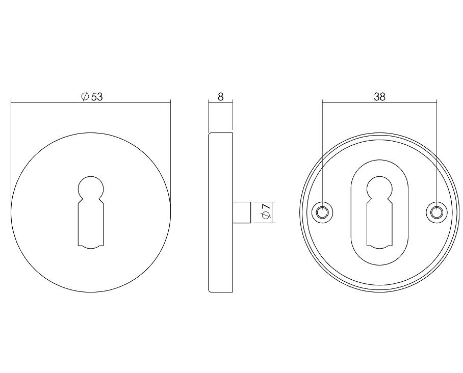 ODShop sleutelplaatjes Modern rond rvs