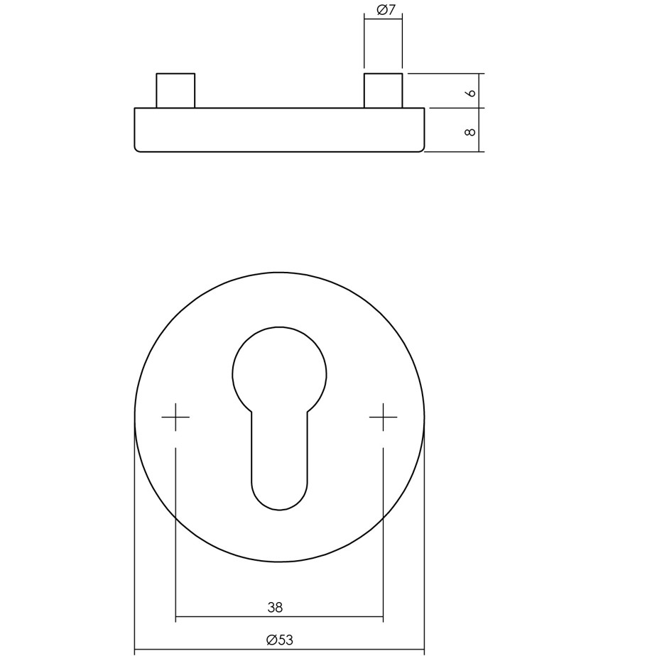 ODShop cilinderplaatjes Modern rond rvs