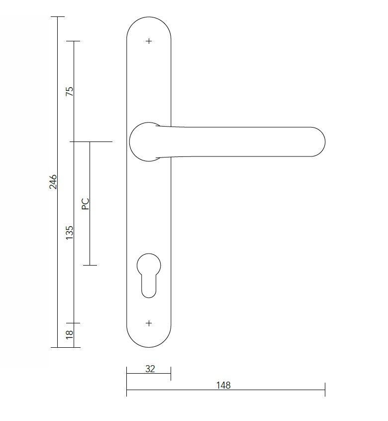 S2 veiligheidsbeslag 3221 smal buiten schild PC92 OV SKG**