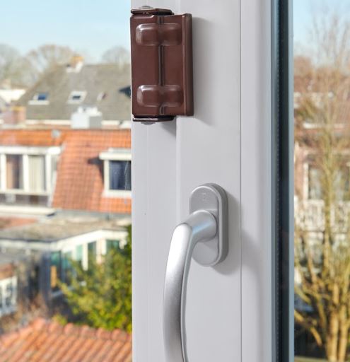 SecuMax draaikiep raamgrendel XL 842 bruin