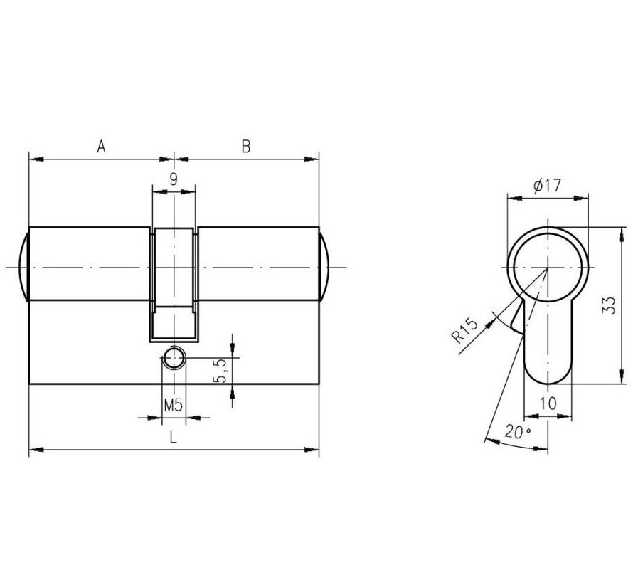 DOM Plura knopcilinder K30/30 SKG3