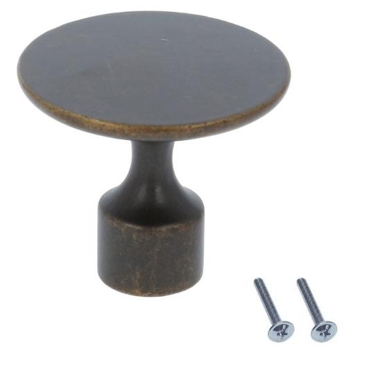 Knop zamac 35 mm donker brons