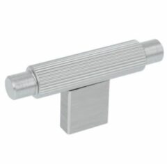 T-knop geribbeld 70 mm RVS-look