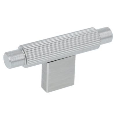 T-knop geribbeld 70 mm RVS-look