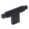 T-knop geribbeld 70 mm zwart