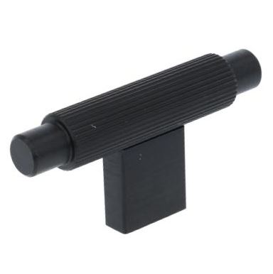 T-knop geribbeld 70 mm zwart