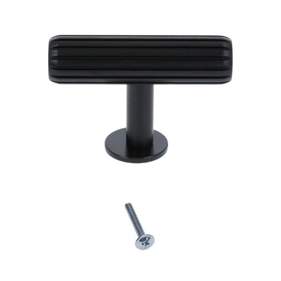 T-knop groeven 55 mm zwart