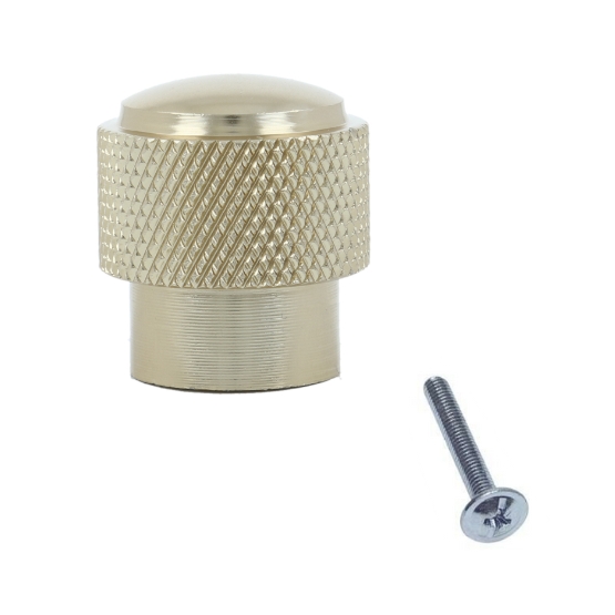 Knop geribbeld 20 mm goud