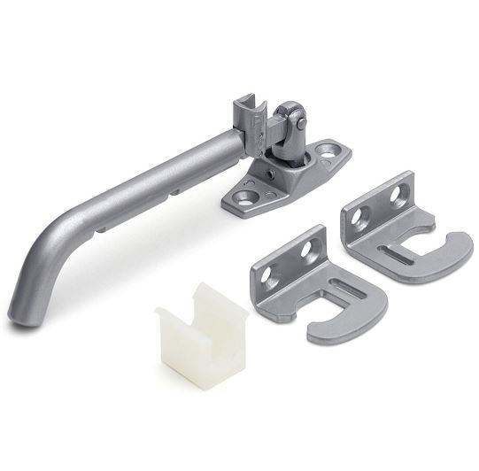 Verstelbare kierstandhouder met klep DIN links en rechts zilvergrijs