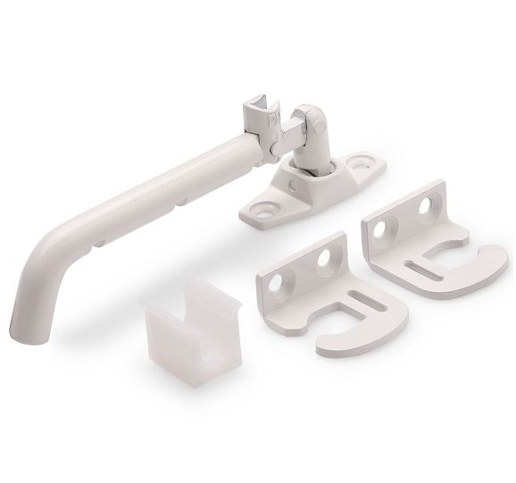 Verstelbare kierstandhouder met klep DIN links en rechts wit