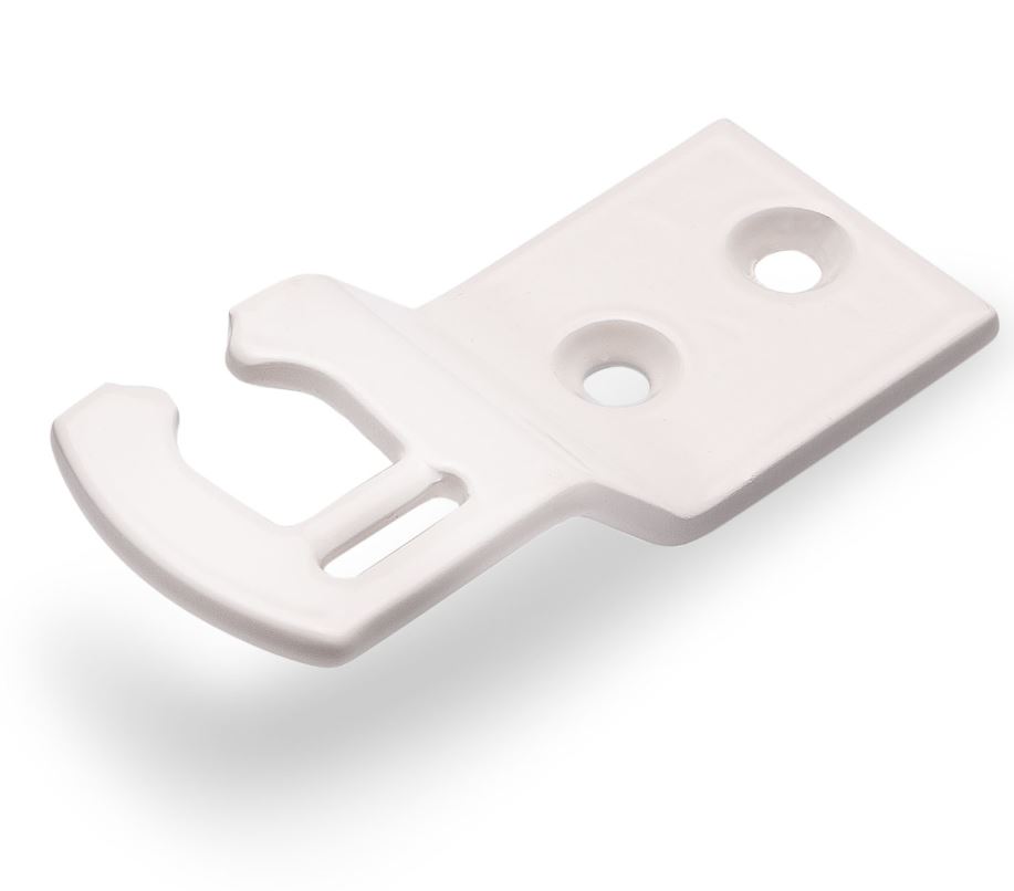 Sluithaak naar binnen rechts voor verstelbare kierstandhouder wit geëpoxeerd