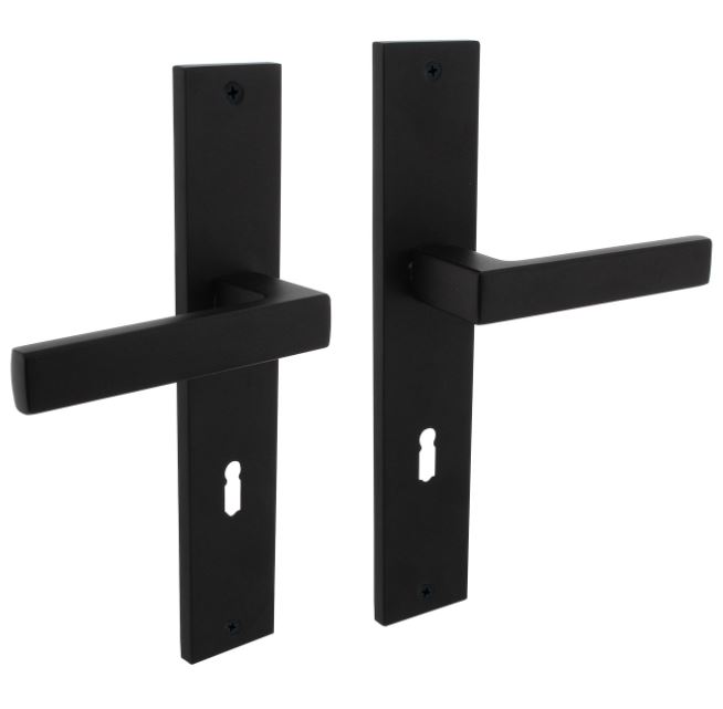 Intersteel deurkruk Hera op langschild SL72 mat zwart