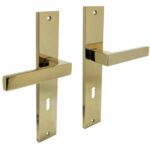 Intersteel deurkruk Hera op langschild SL72 PVD messingkleur