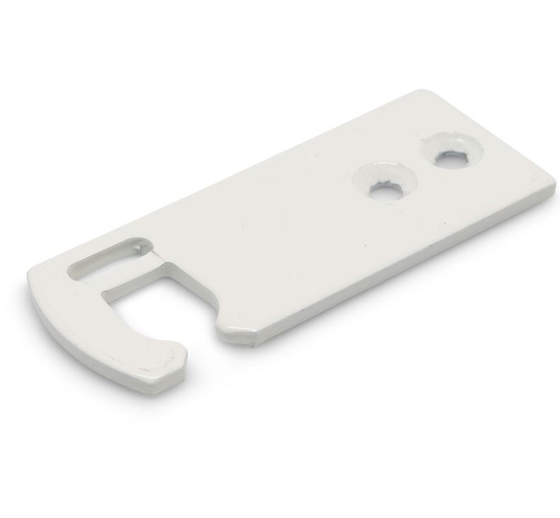 Sluithaak vlak naar binnen links voor verstelbare kierstandhouder wit geëpoxeerd