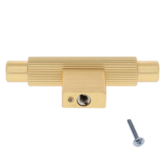 T-knop geribbeld 70 mm oud goud