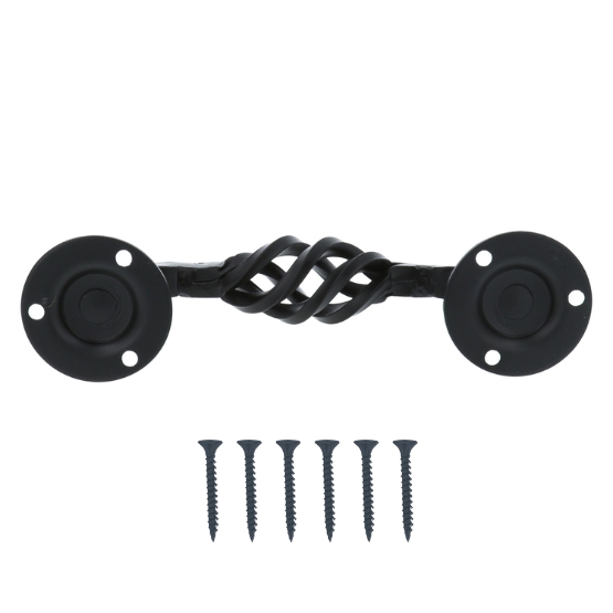 Deurgreep spiraal mat zwart zamak 195 mm