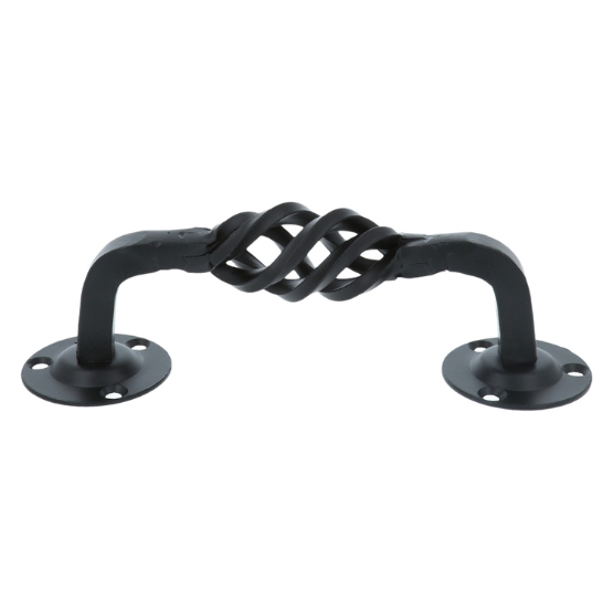 Deurgreep spiraal mat zwart zamak 195 mm