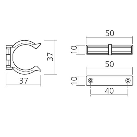 Plintclip Camar voor keukenpoot kunststof