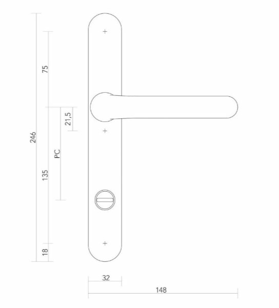 S2 veiligheidsbeslag 3221 smal buiten schild PC92 OV SKG*** met kerntrekbeveiliging