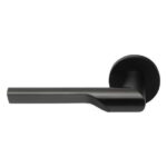 Enkele deurkruk RIVIO by Gensler GL101-G op rozet links pvd mat zwart