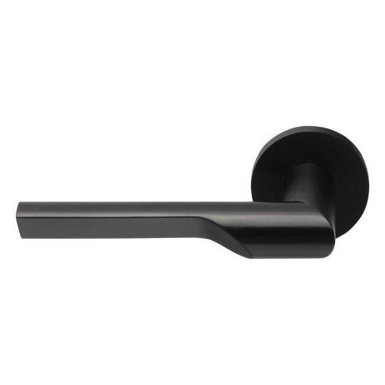 Enkele deurkruk RIVIO by Gensler GL101-G op rozet links pvd mat zwart
