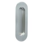 Schuifdeurkom Ovaal 120x40mm RVS