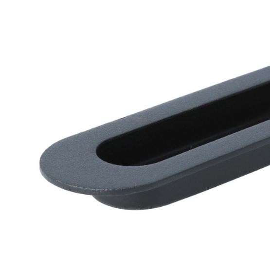 Schuifdeurkom Ovaal 120x40mm RVS/Zwart