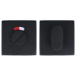 Toilet-garnituur rvs/zwart vierkant (rood/wit)